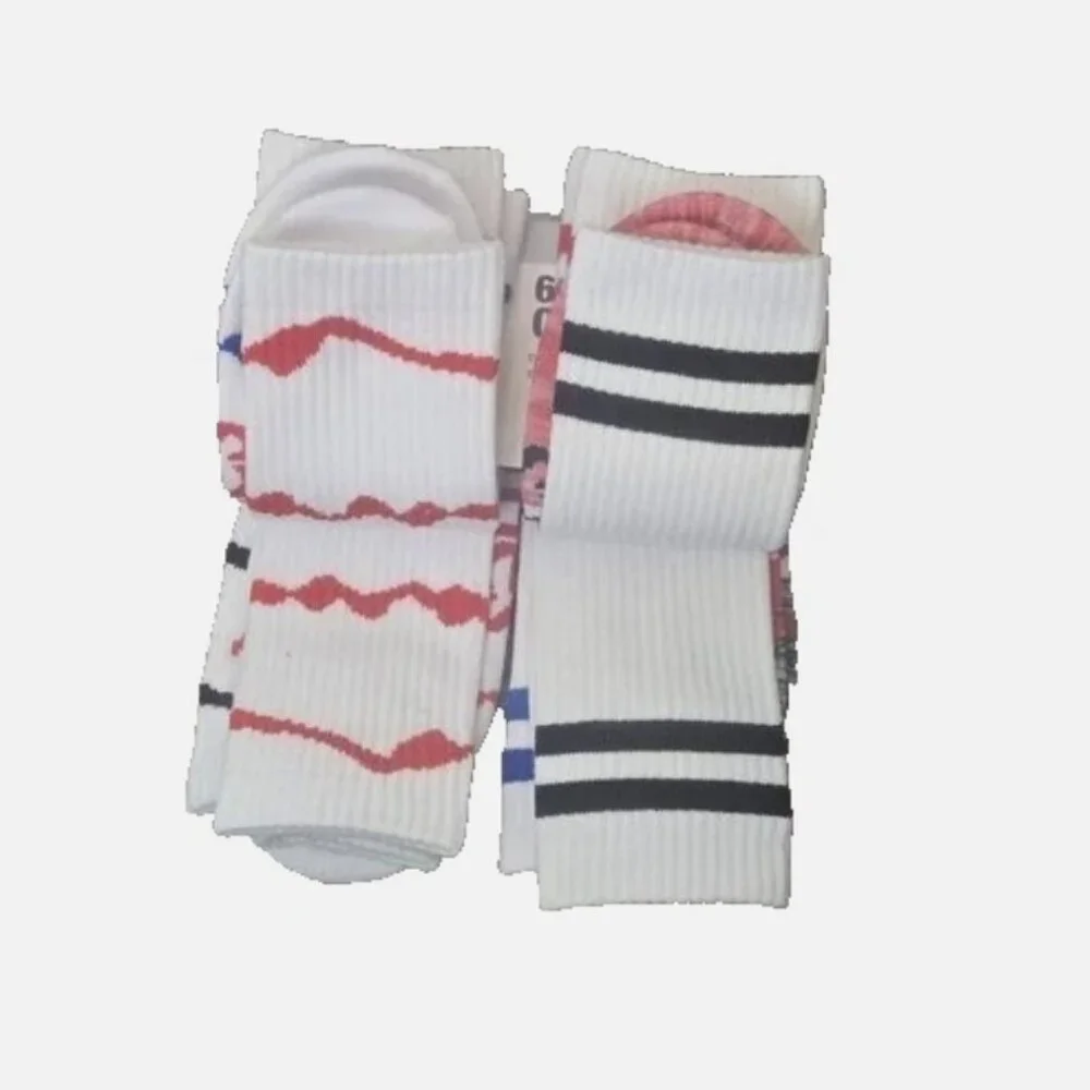 Hanes Men's 6 Pack Crew Socks White NIP
